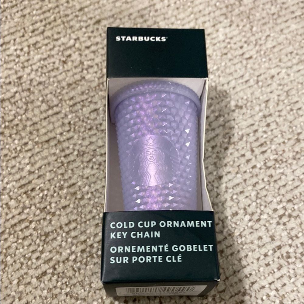 NWT Starbucks‎ Purple Studded Cold Cup Ornament Key Chain